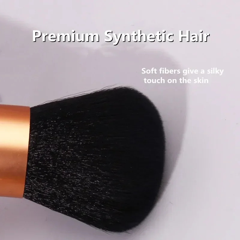 Outil de beauté de pinceau de maquillage-1 pièces fond de teint, Blush, correcteur, Contour, point culminant, pinceau de joue pour mélanger, dessus rond coudé