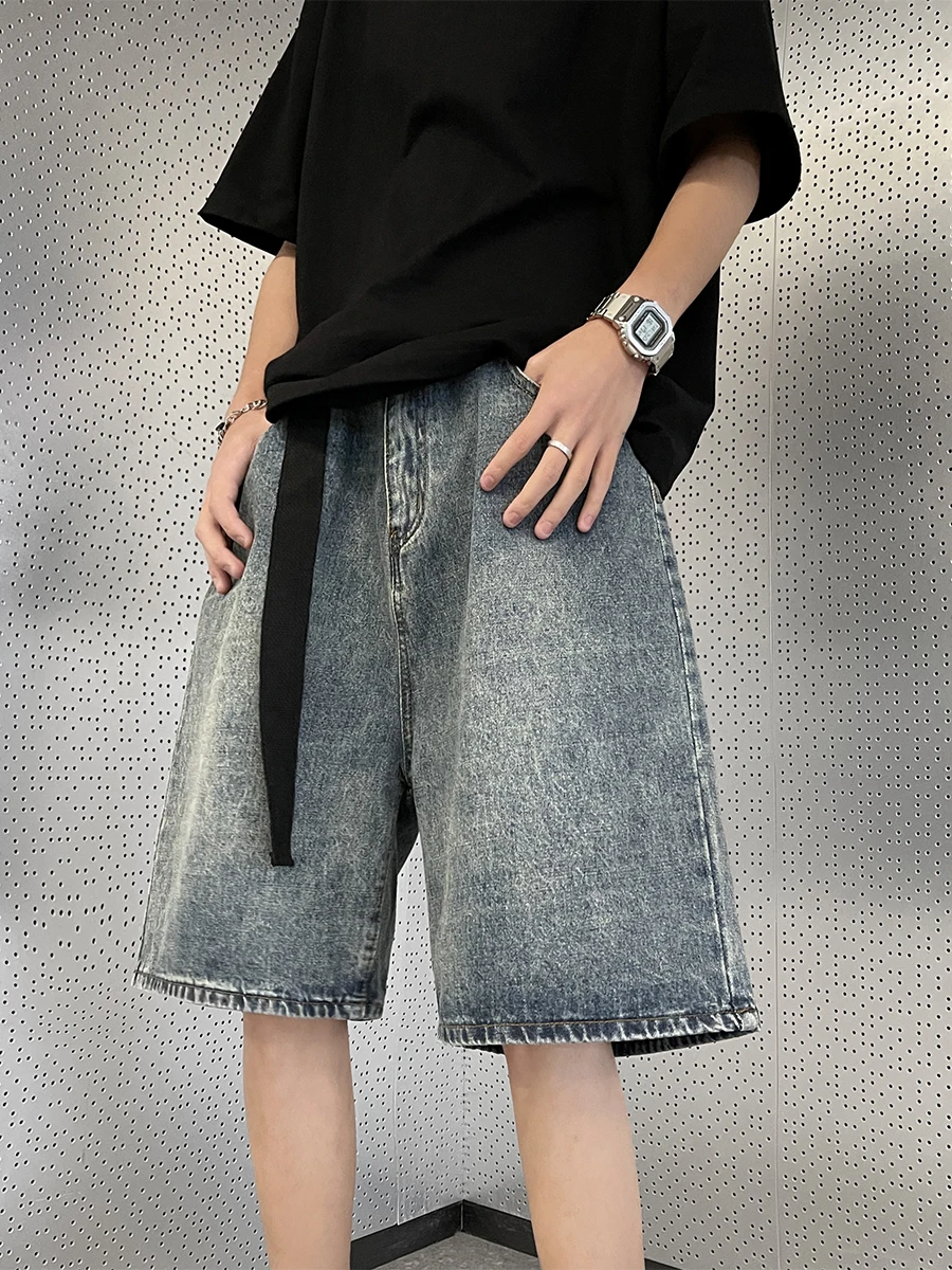 

Мужские джинсовые шорты Waed Waisand в американском ретро-стиле, прямые, свободные, летние, универсальные, для пар, со средней посадкой, длиной до колена