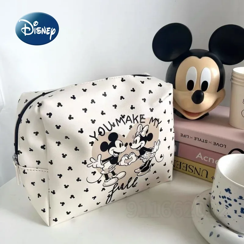 Disney Mickey New Women's Cosmetic Bag Luxury Brand Cosmetic Bag Cartoon Travel Storage Cosmetic Bag Large Capacity High Quality