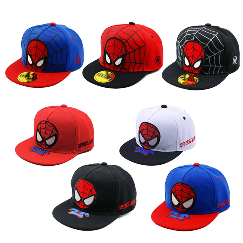 Disney Marvel Spiderman Anime Cartoon Kids Baseball Cap Hip Hop Cap Boy Girl Children Adjustable Outdoor Sports Sunshade Hat