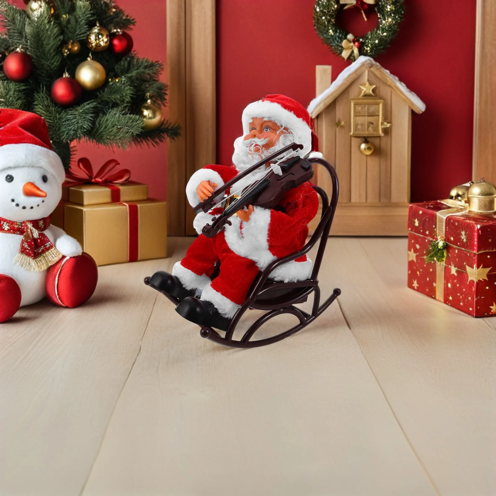 

Electric Santa Claus Musical Chair Xmas Ornament Christmas Decorative Santa Holiday Party Present Musical Santas Claus