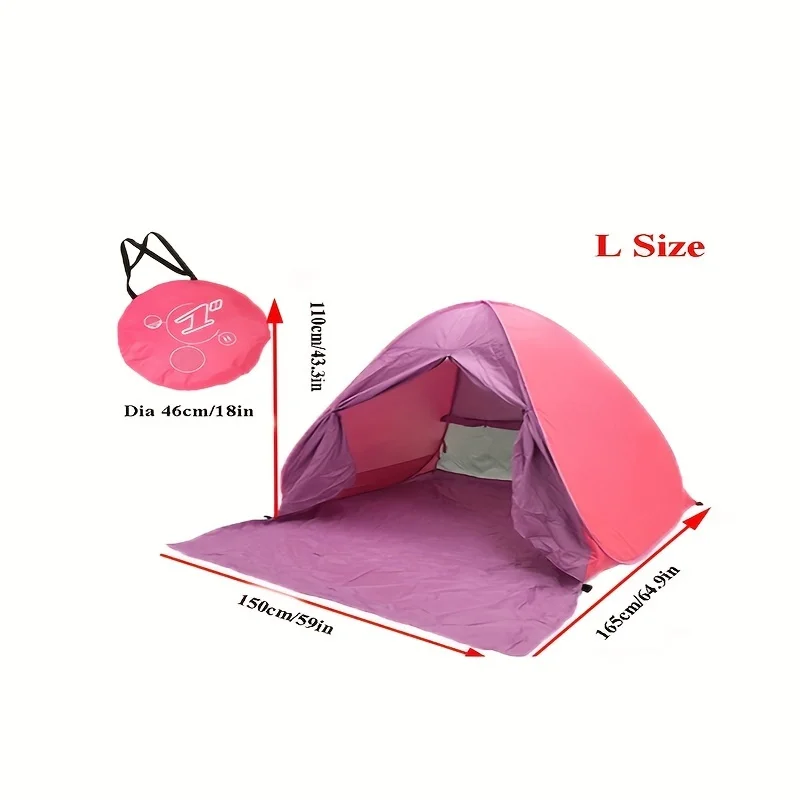 With Door Curtain 2-3Persons  Up Beach Tent Automatic Quickly Open Outdoor Camping Tour UV50  Portable Ultralight Sunscreen