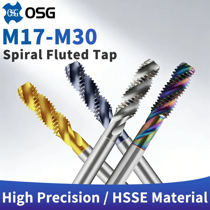 

1 шт. Японский спиральный метчик OSG JIS M17-M30 (белый/TC50/TIN/TICN) M17 M18 M20 M22 M24 M25 M26 M27 M28 M30 для машинной нарезки резьбы