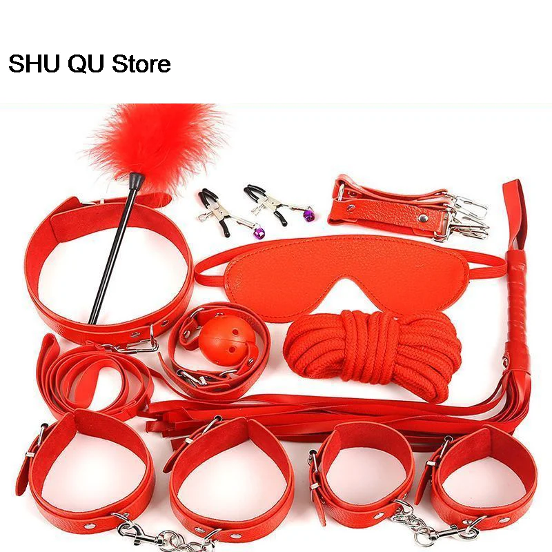 11Pcs BDSM Sex Bondage Restraints Kit Wrist to Ankle Handcuff Set Adult Sex Toys for Couples, Adjustable Bondage Tools SM Games