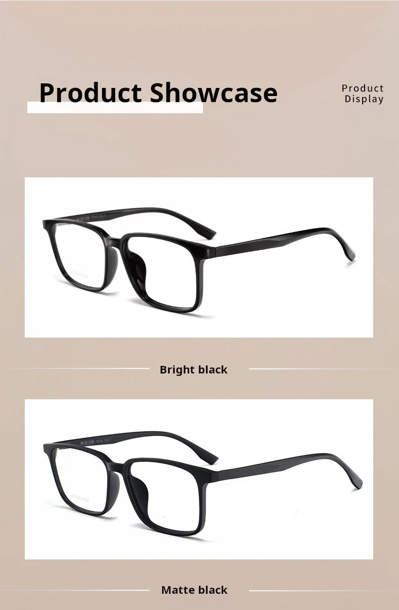 YIMARUILI Neue ultraleichte, bequeme, große Herrenbrille, 155 mm, flexibler TR90-Modetrend, quadratischer Brillenrahmen Y9773C – Detail 8
