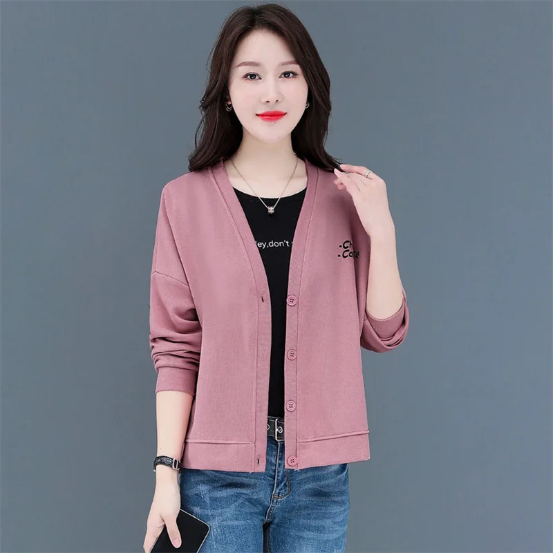 

Spring Autumn Hoodie Jacket 2024 New Single-Breasted Hooded Women's Clothes Solid Colour Coat Fashion Pullover Hoody Female