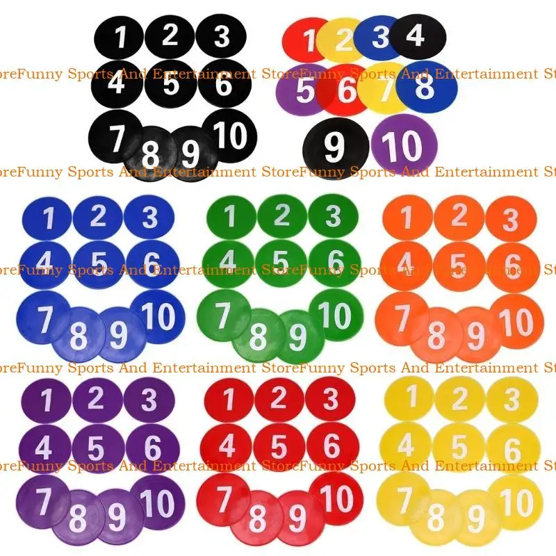 

C4DE Numbered Floor Spots Markers Soccer Flat Sign Discs Football Nonslip Floor Markers Footworks Training Mat Easy to Use