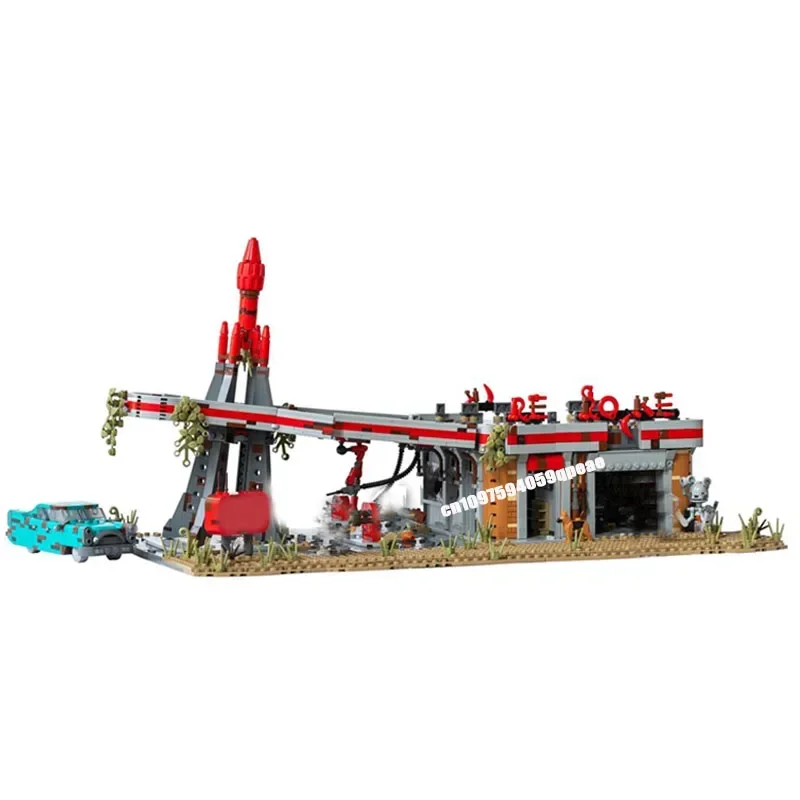 Série de jeux de chute célèbres, camion fusée rouge, modèle de vue Stop Moc, Puzzle personnalisé, idées créatives, jouets pour enfants, cadeau d'anniversaire