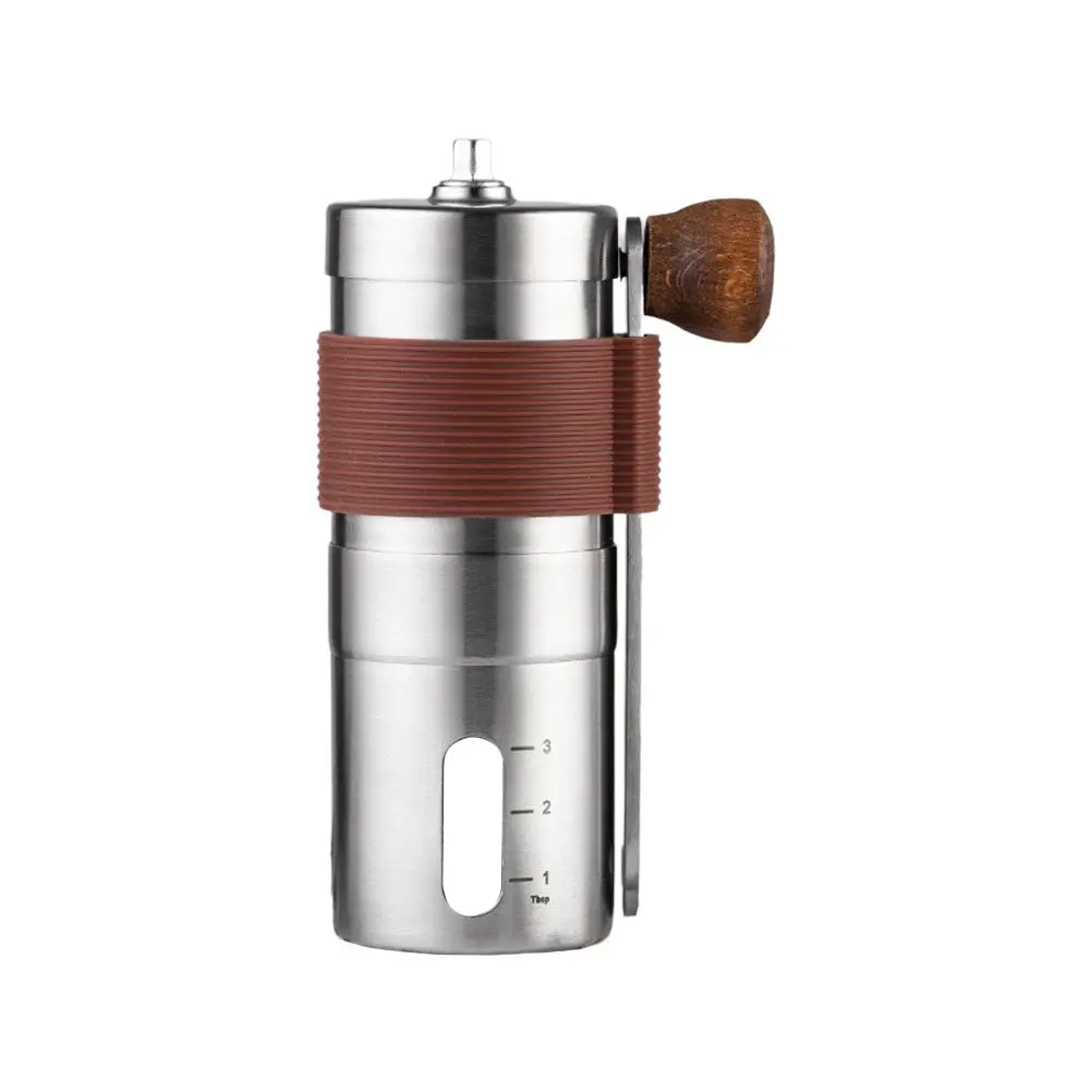 1Pcs Stainless Steel Manual Coffee Mill Portable Wear-Resistant Hand Crank Coffee Bean Grinder Compact Easy Carry for Travel