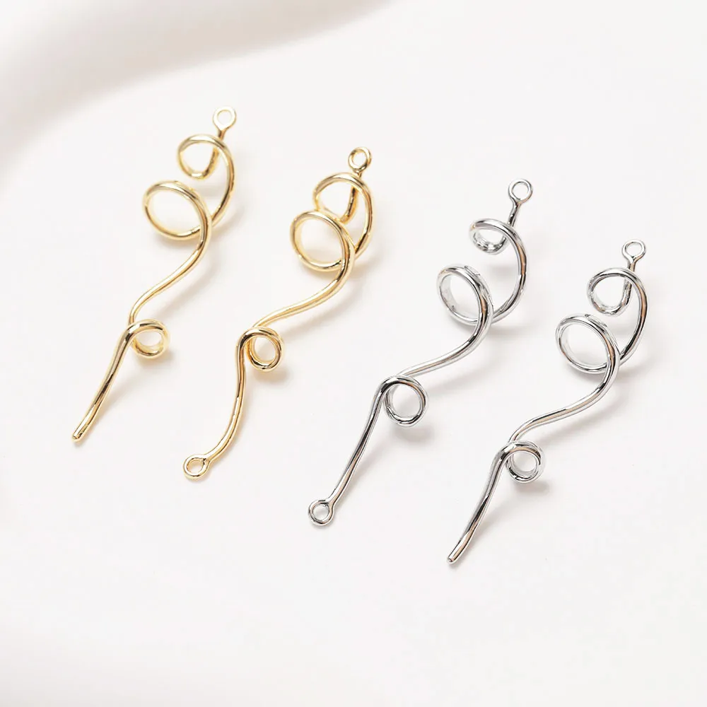 4 szt. 14k pozłacane długie złącza Charms do tworzenia biżuterii spadek kolczyki DIY ręcznie robione akcesoria mosiężne 50*10mm