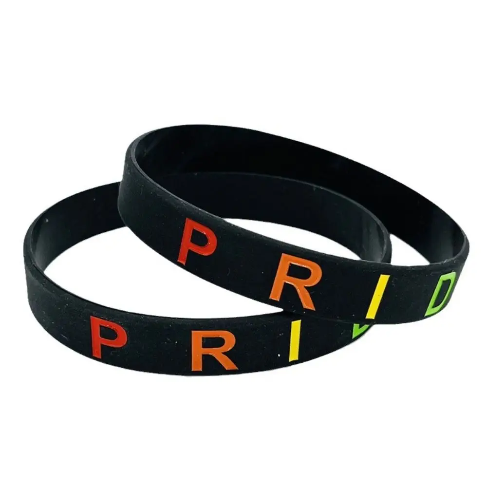 10pcs Special Lovers 6-segment Bracelet Six Colour Against Homophobia Pride Bracelet Friendship Silicone Rubber Wristband