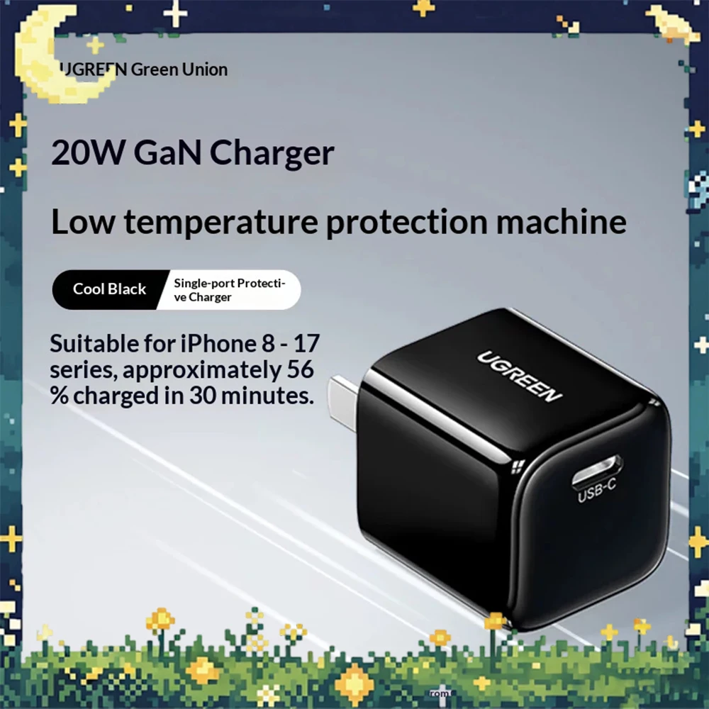 ugreen-cd241-20w窒化ガリウムは新しい充電電力に対応します。-窒化ガリウム充電器、携帯電話急速充電ヘッド
