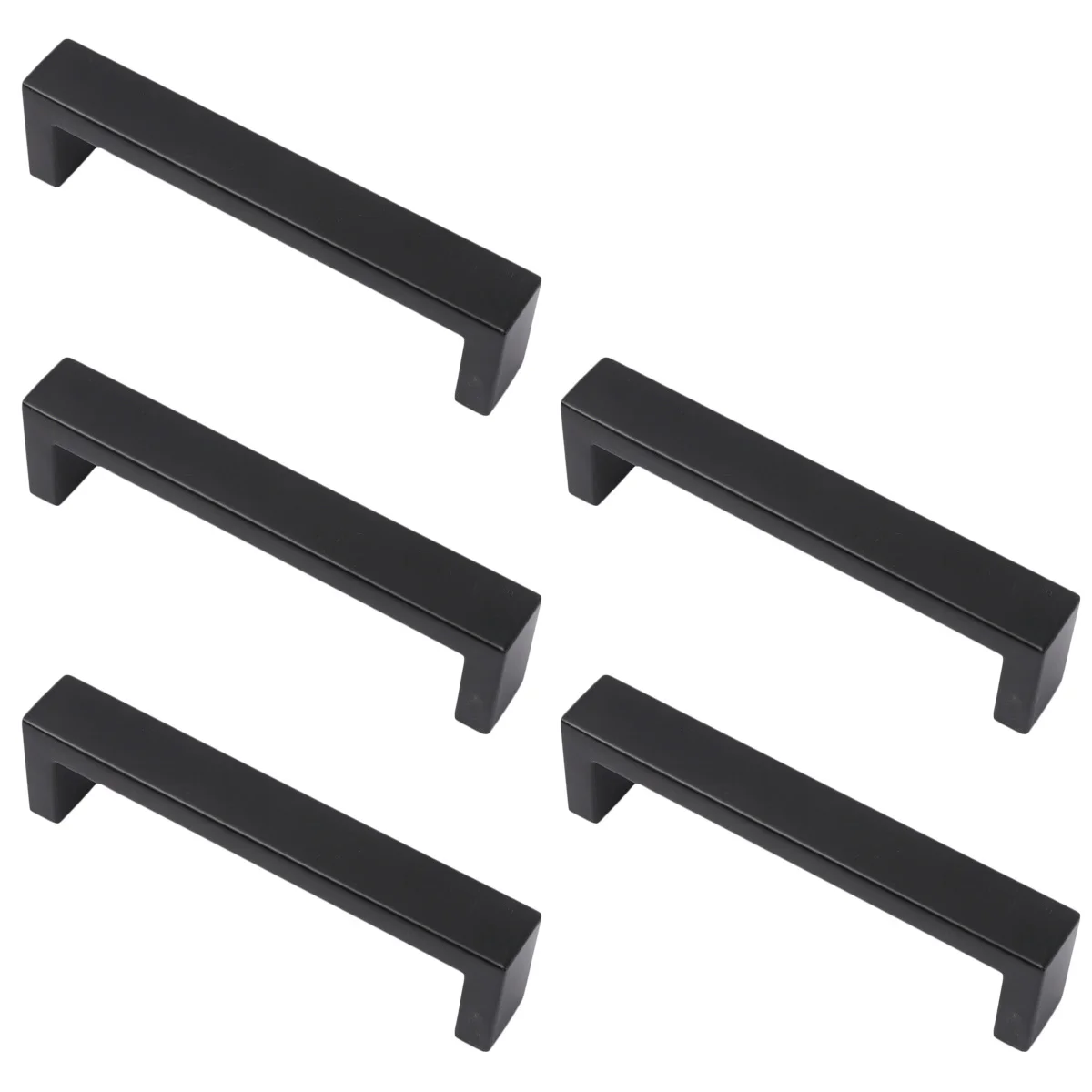 

5pcs 128Mm Cabinet Pulls Stainless Steel Matte Black Drawer Handles Kitchen Furniture Cupboard Wardrobe Chest Bathroom Hardware