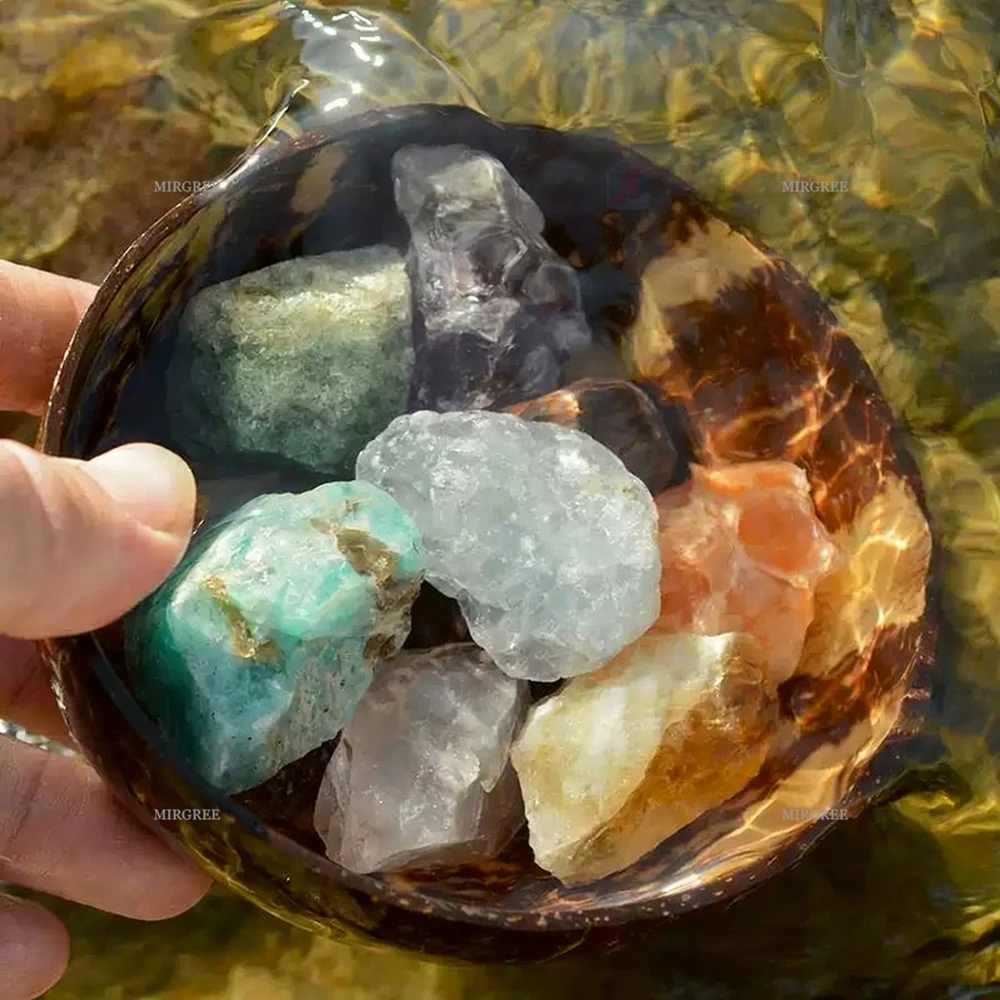 مجموعة أحجار الشفاء 50/100/150/200/300 جرام - حجر خشن طبيعي، مناسب لتوازن الشاكرا والتأمل والشفاء الروحي #4