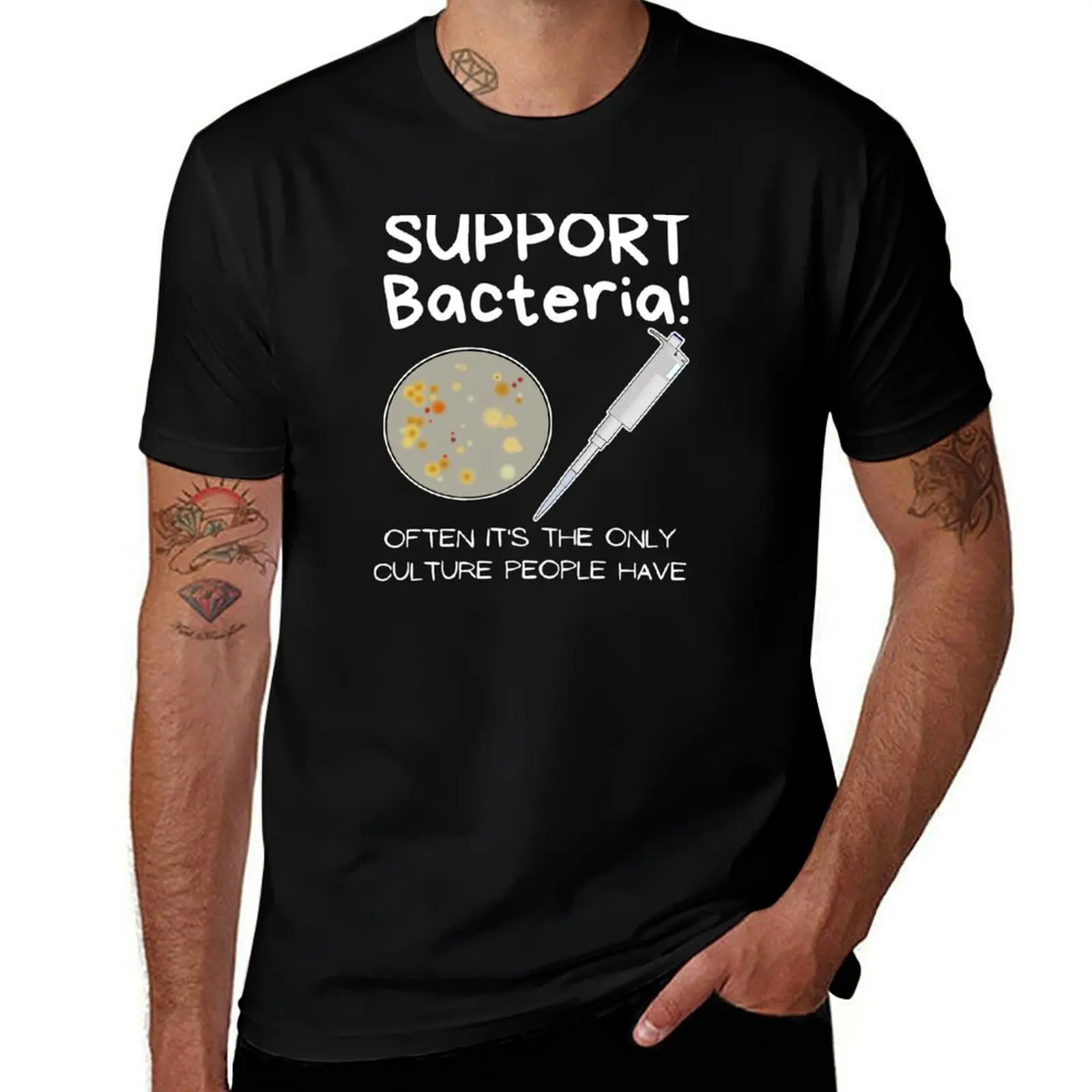 Support bacteria! - Science nerd biologists T-Shirt High Elasticity Sports Tee Shirt