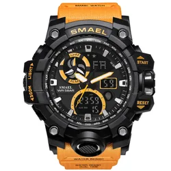 SMAEL Men Sport Watch Dual Display Analog Digital LED Electronic Wrist Watches Elegant Man Watch Men's wristwatch clock