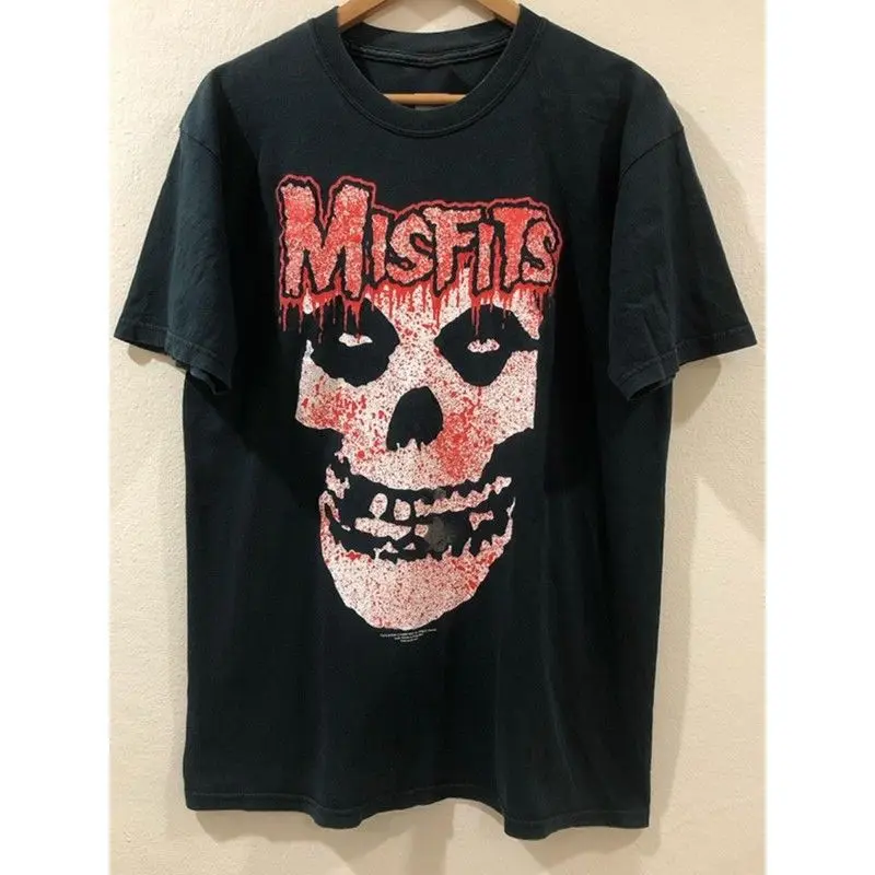 The Misfits Punk Rock Band estilo oscuro calavera Vintage camisetas de manga corta para hombres y mujeres de algodón