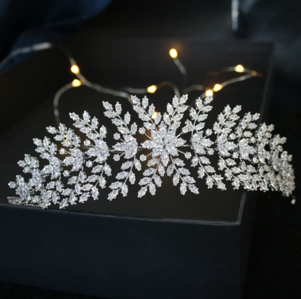 

Bridal Headbands For Wedding Hair Jewelry Headdresses Zirconia CZ Soft Bride Tiaras Crowns Headpiece Prom Hairbands For Women