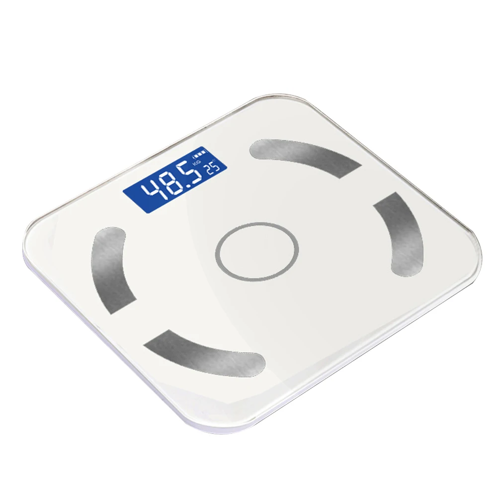 

Smart Digital Fat Scale Electronic Weighing Lcd Display App Connection Auto On Off Fat Scale Powered White