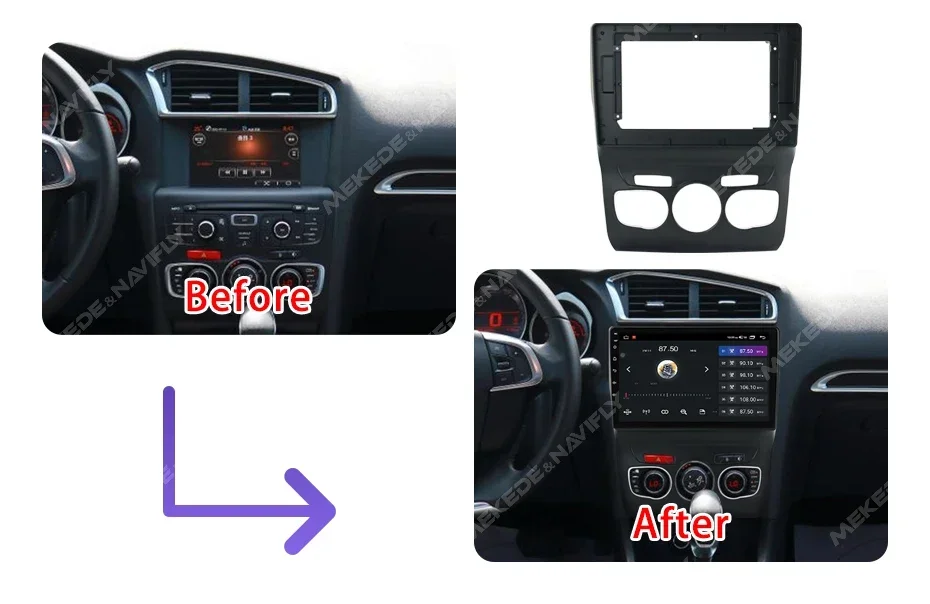 10 Inch Car Radio Fascias Frame for Citroen C4 C4L DS4 2 B7 2010-2018 2DIN Stereo Panel Harness Power Cable Adapter Canbus Kit