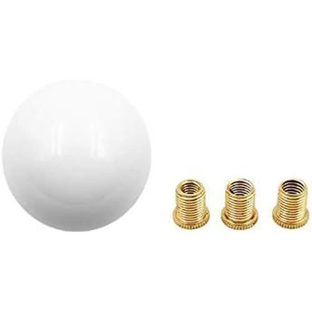 White Round Ball Shift Knob Car Handbrake Shift Lever Cover M12X1.25 Car Interior Accessories Fit For Jdm Duracon Glossy