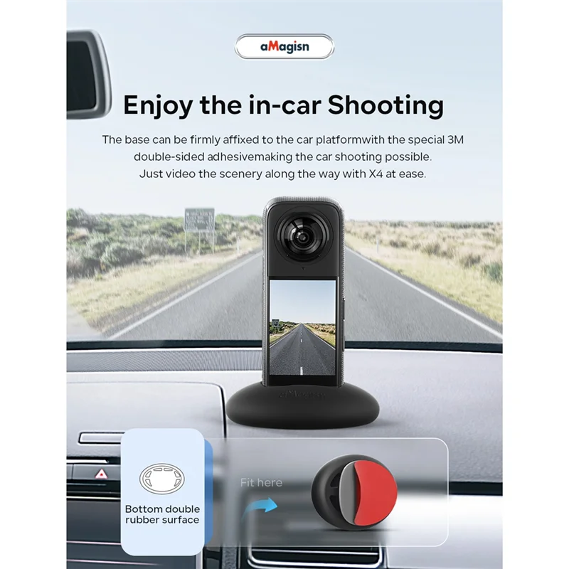 -B48C AMAGISN Silicone Stand Base For Insta360 X4 Mount Base Holder For Insta 360 X4 Action Camera Accessory