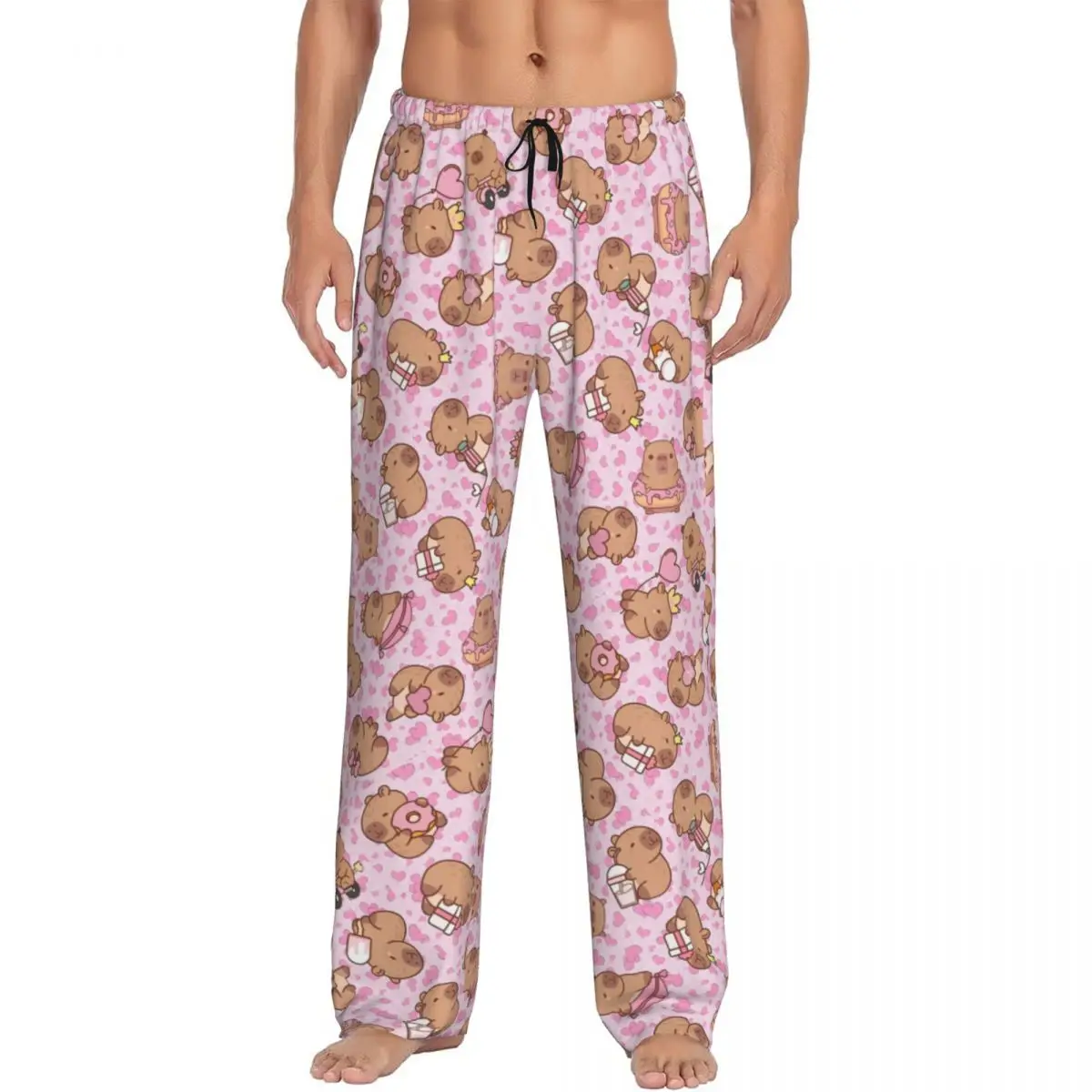

Custom Printed Funny Capybara Pajama Pants Men's Sleep Sleepwear Bottoms with Pockets