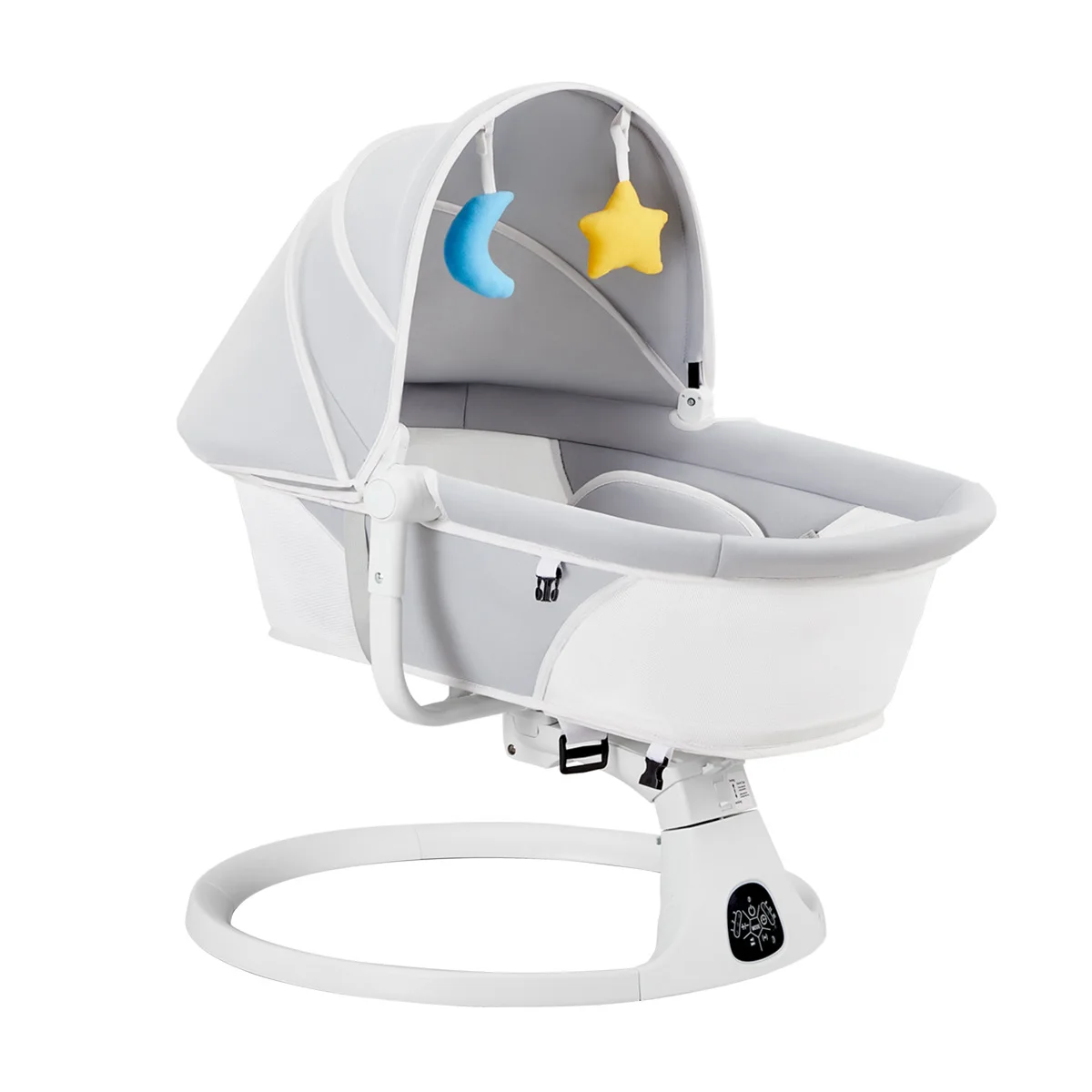 Cross-border New-style Electric Baby Rocker Foldable Infant Swing Chair Smart Sleep-inducing Crib Automatic Lullaby Device Metal