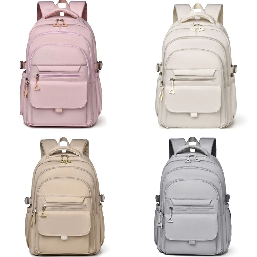 

【New style】All-matching solid color student schoolbag backpack 15.6-inch Oxford cloth junior high school student backpack casua