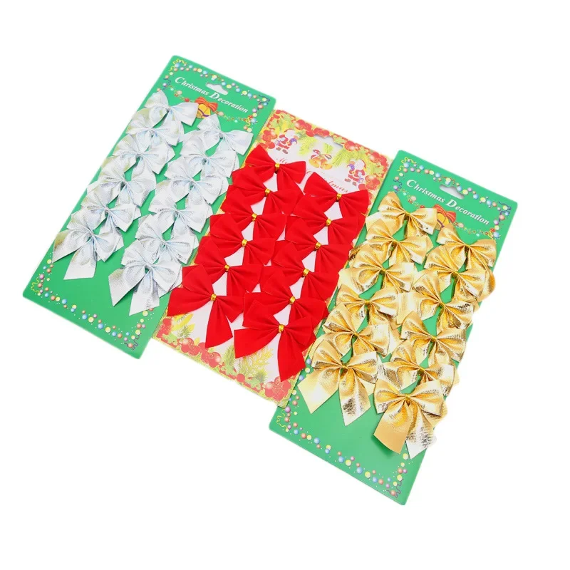 Christmas Decoration Supplies Christmas Tree Pendants, Christmas Decorations Pendants Small Bows (Pack of 12)