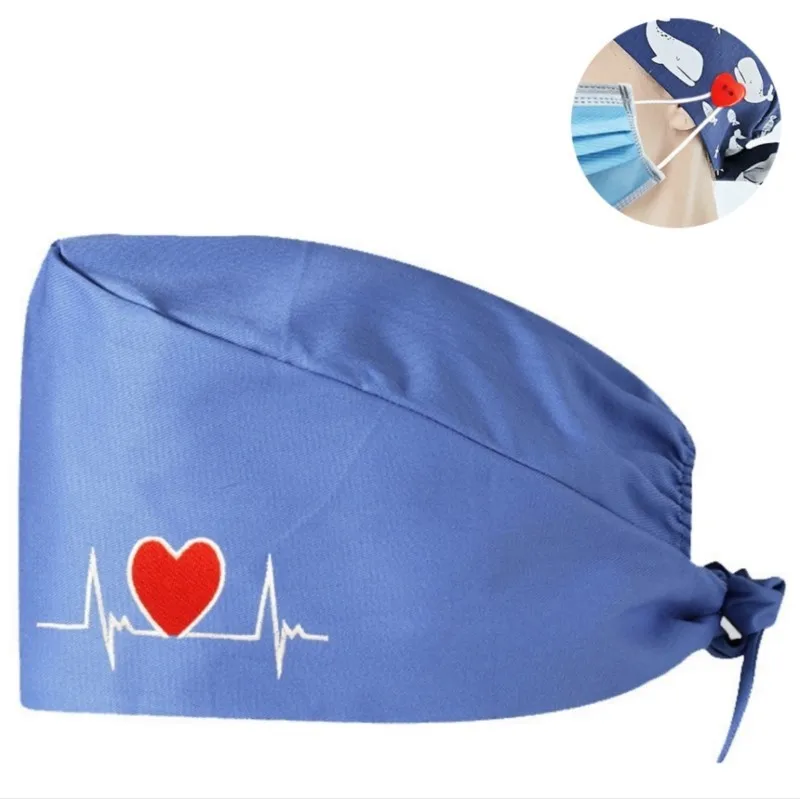 Unisex Dental Clinic Work Hats Lab Practice Cap Adjustable Surgical Scrub Hat Pet Veterinary Surgery Nursing Caps Pharmacy Caps