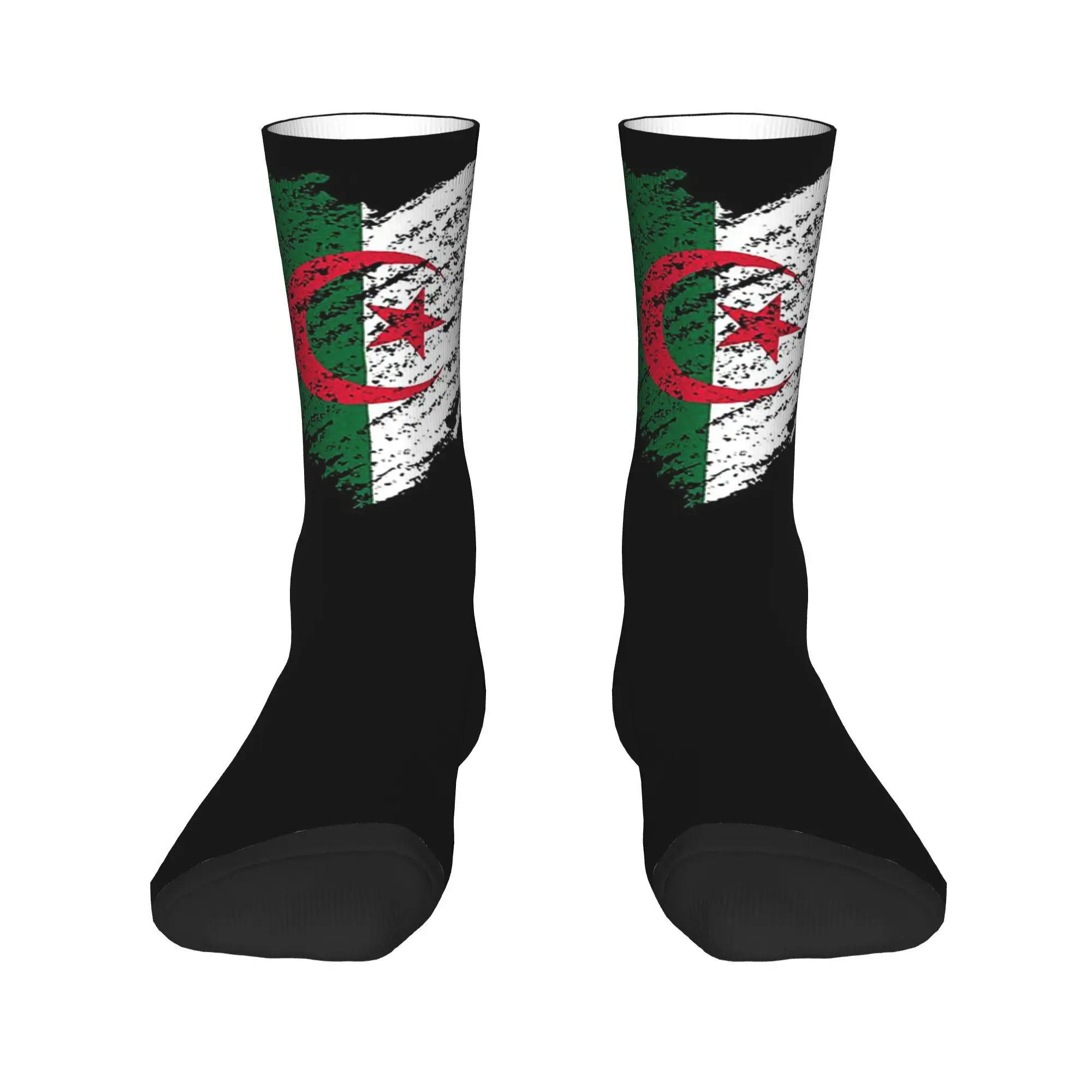 جميع المواسم خربش أحب الجزائر العلم الجوارب Harajuku امتصاص العرق جوارب الرياضة الأوسط جوارب أنبوبية هدية عيد ميلاد لينة