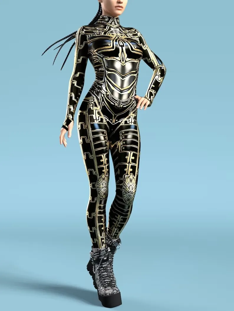 Damen Herren Muskel-Mensch Wüste Dazzle in Sieben Farben 3D-Druck Verkleidungs-Jumpsuit Halloween-Party Cosplay-Kostüme Outfit – Detail 35