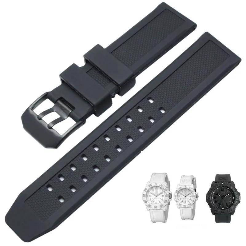 23mm Soft Comfortable Silicone Bracelet FOR Luminox 1800 3050 3080 3150 8800 Replacement Waterproof Watchband Watch Strap