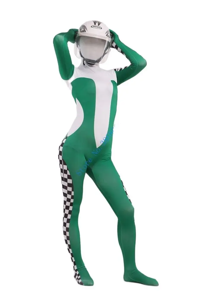 

Racer clothing cosplay Catsuit Costume Printing pattern Lycar full Body Zentai suit stage costumes club party jumpsuit