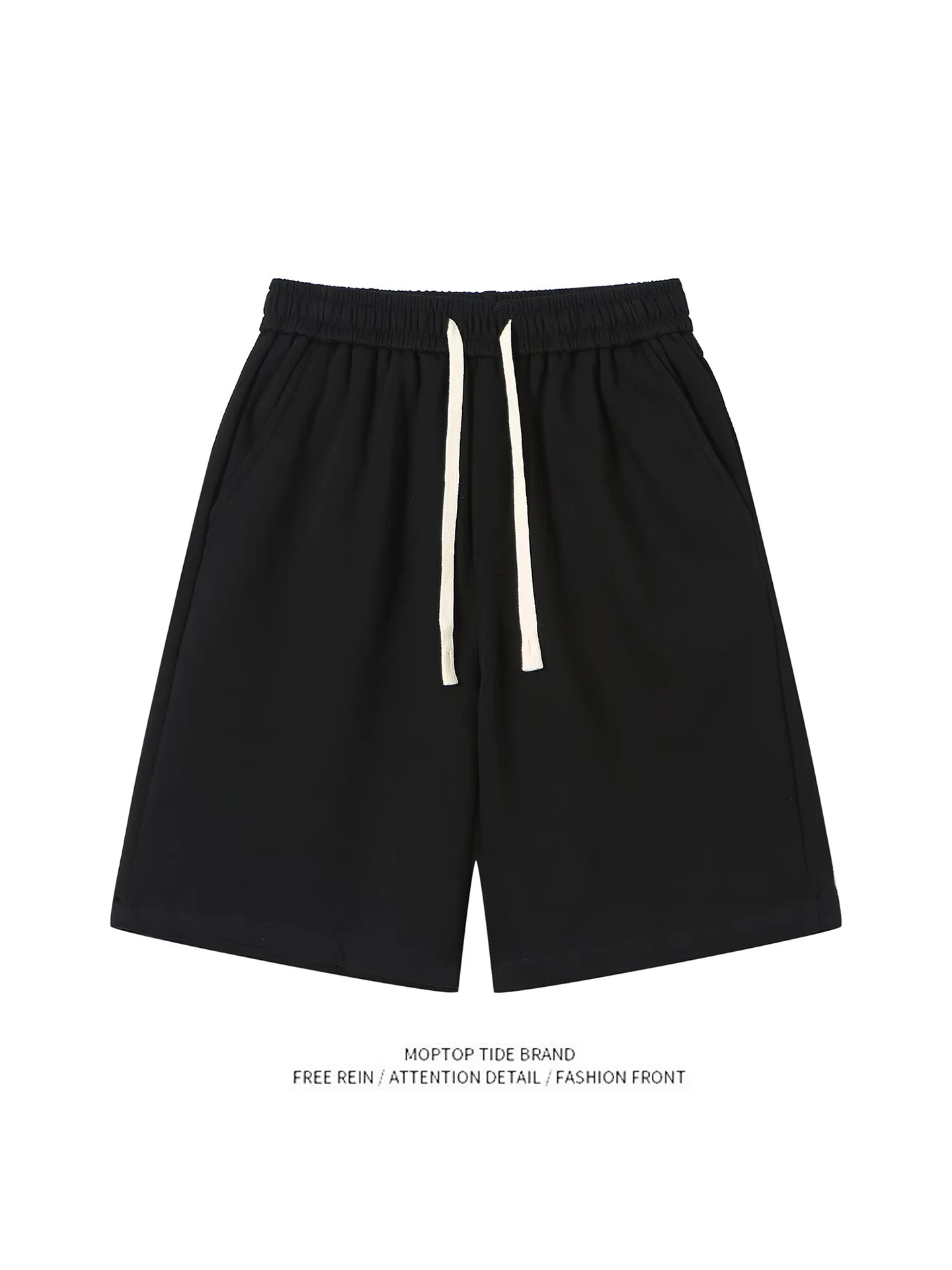 ملابس خارجية صيفية غير رسمية للرجال من Loose Spor مقاس كبير، سراويل مريحة ذات ملمس راقي ومستقيمة الساق #4