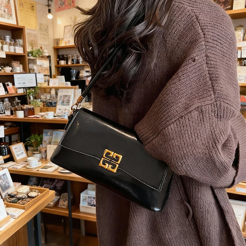 Luxe leren dameshandtas, veelzijdige crossbody of schouder, beroemde ontwerper, populaire klassieke elegantie