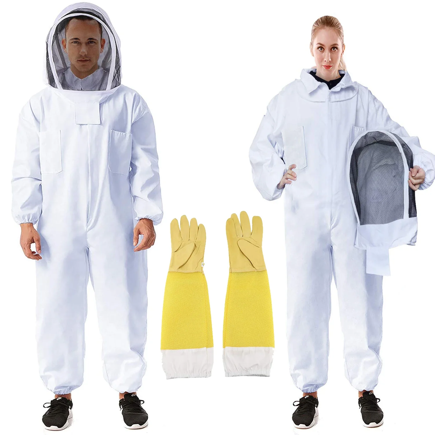 

Bee Suit for Men Women Sting Proof,Beekeeping Suit Beekeeper Costume&with Glove&Ventilated Hood,Bee Outfit,Beekeeping Supplies