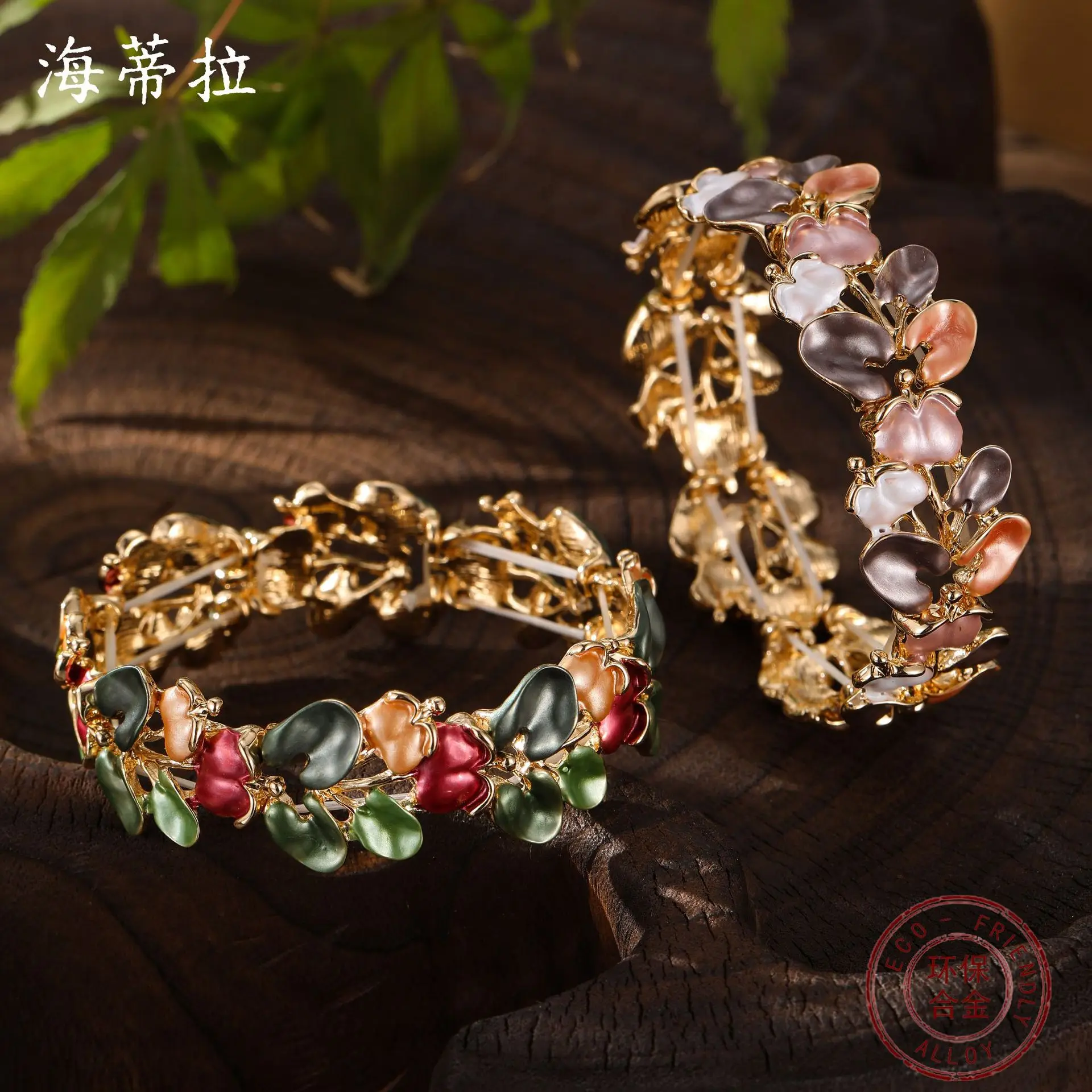 

Аксессуары для самостоятельного изготовления: эмалевый браслет в ретро-стиле с розой, эластичный, женский, модный, из цинкового сплава, универсальный.