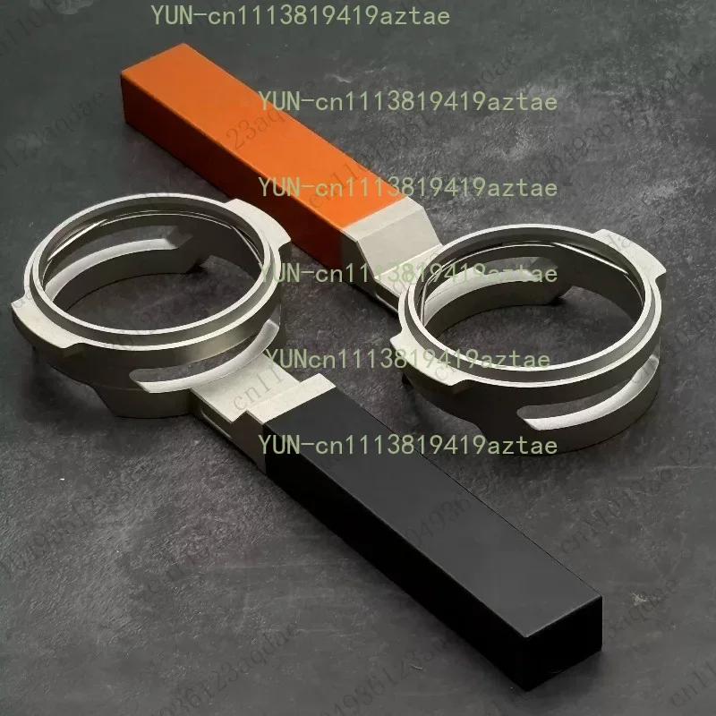 CNC Stainless Steel Hollowed-out Bottomless Coffee Machine Handle Without Powder Bowl Coffee Machine Accessories