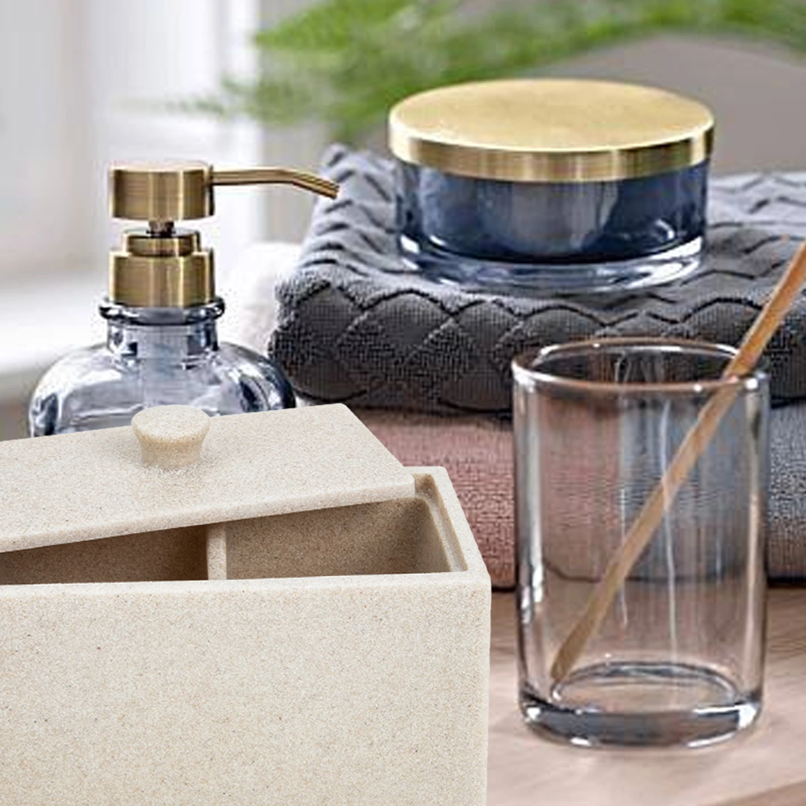 

Resin Storage Box Cotton Swabs Balls Rounds Organizer Protective Lid Detachable Divider Easy Clean Home Storage