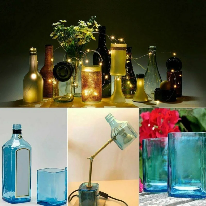 

Набор для резки бутылок с 5 колесиками и наждачными кругами, регулируемый инструмент для самостоятельной резки квадратных и круглых бутылок