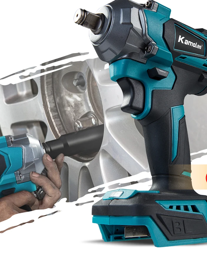 

for 【1200N.m】Kamolee High Torque Brushless Electric Impact Wrench 1/2 Inch Power Tools Compatible With Makita 18V Battery