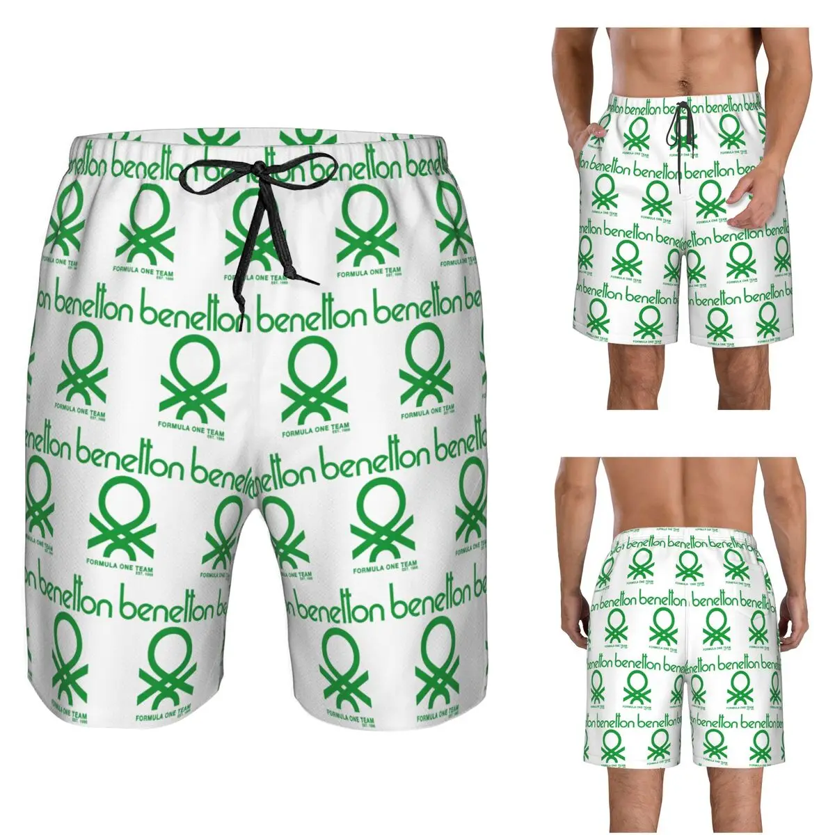Benetton Trunks Beach Board Shorts Casual Quick Dry Swimming Summer Men Pants