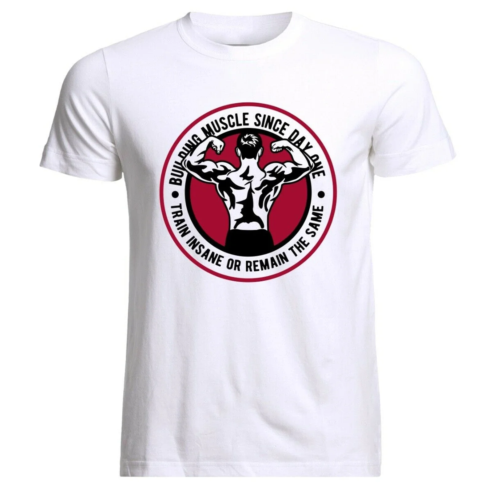 

Building Muscle Fitness Bodybuildings T-Shirt Men's 100% Cotton Casual T-shirts Loose Top New