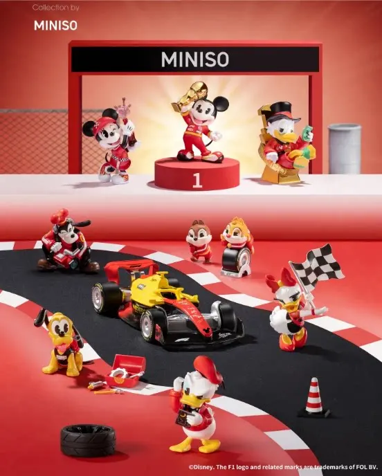 New Original MINISO Blind Box Mickey F1 Moment Of Glory Series