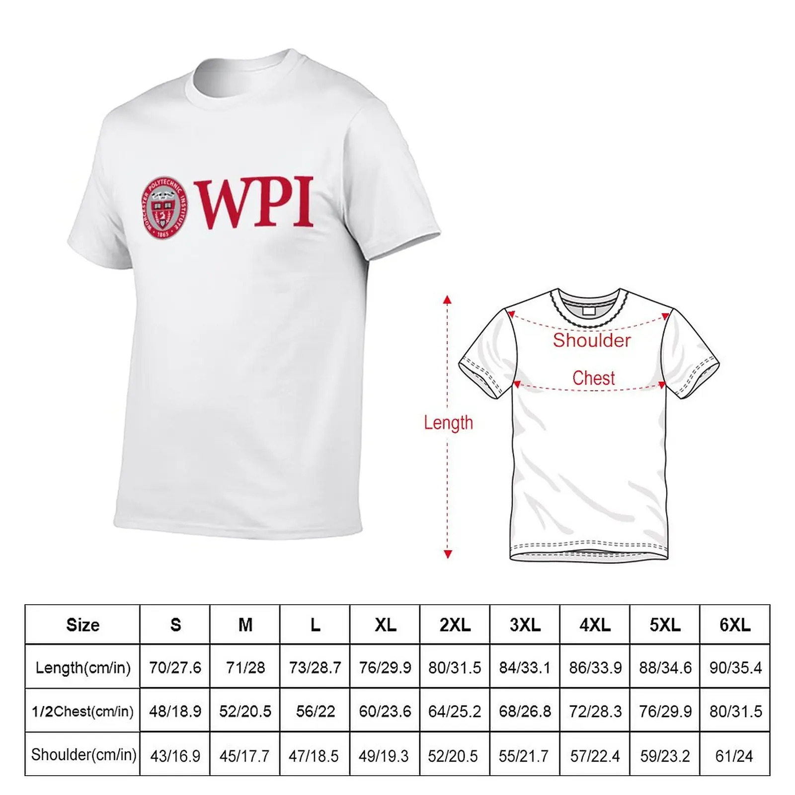 Worcester Polytechnic Institute T-Shirt Short sleeve tee t-shirts man mens workout shirts