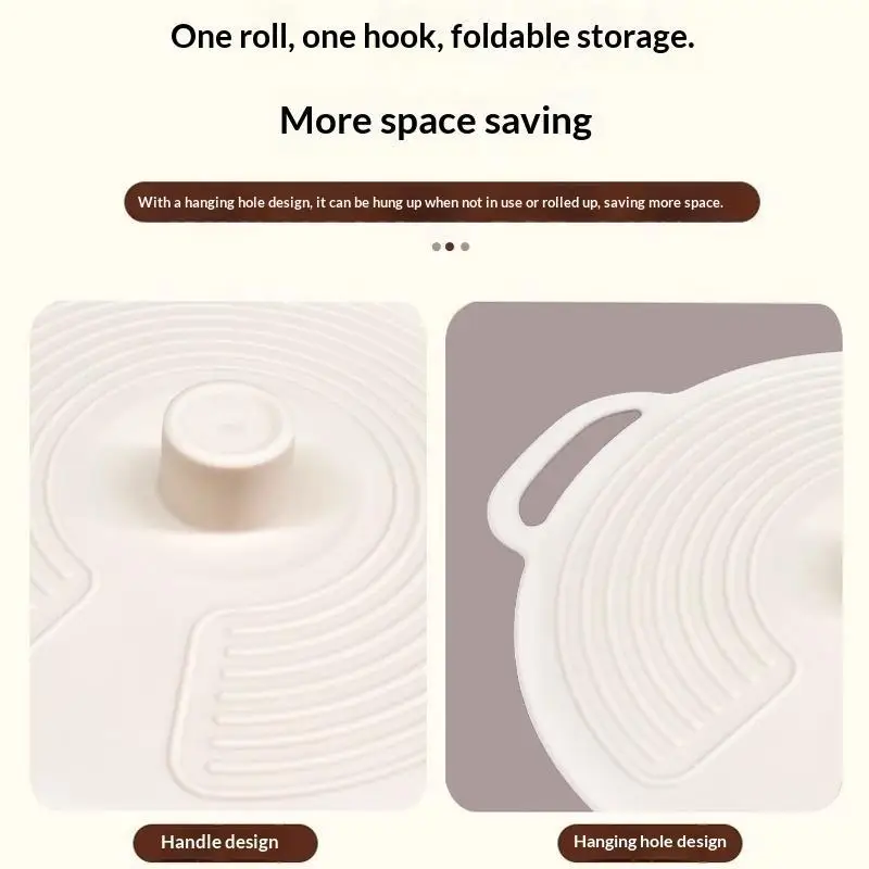 3Pcs Heat Resistant Silicone Lids With Double Handles Reusable Splatter Proof Covers for Bowls Plates and Pans Microwave Safe view 2