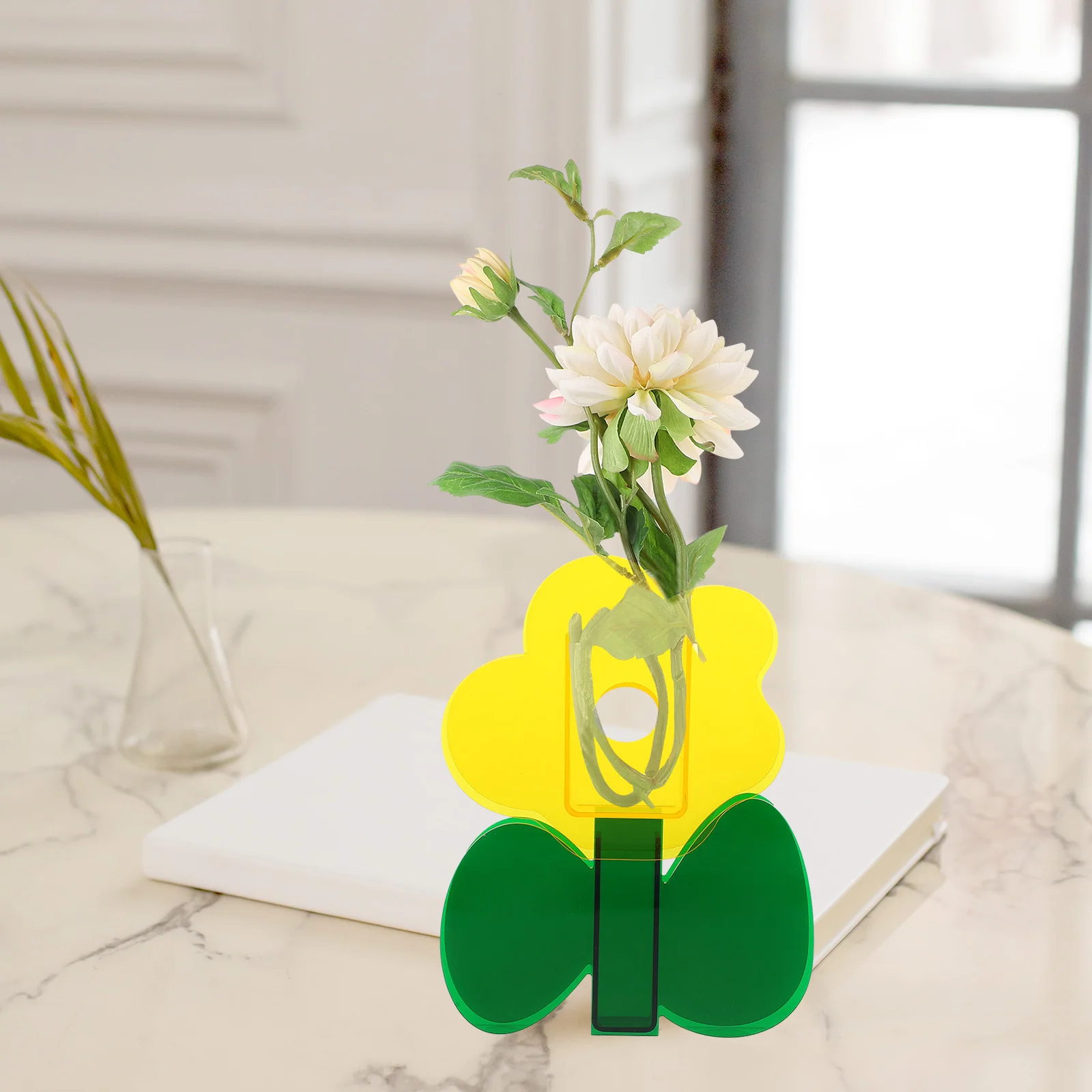 

1 Set Acrylic Flower Vase Floral Arrangement Bottle Decorative Dried Flower Container Centerpiece Home Office Decor Living Room