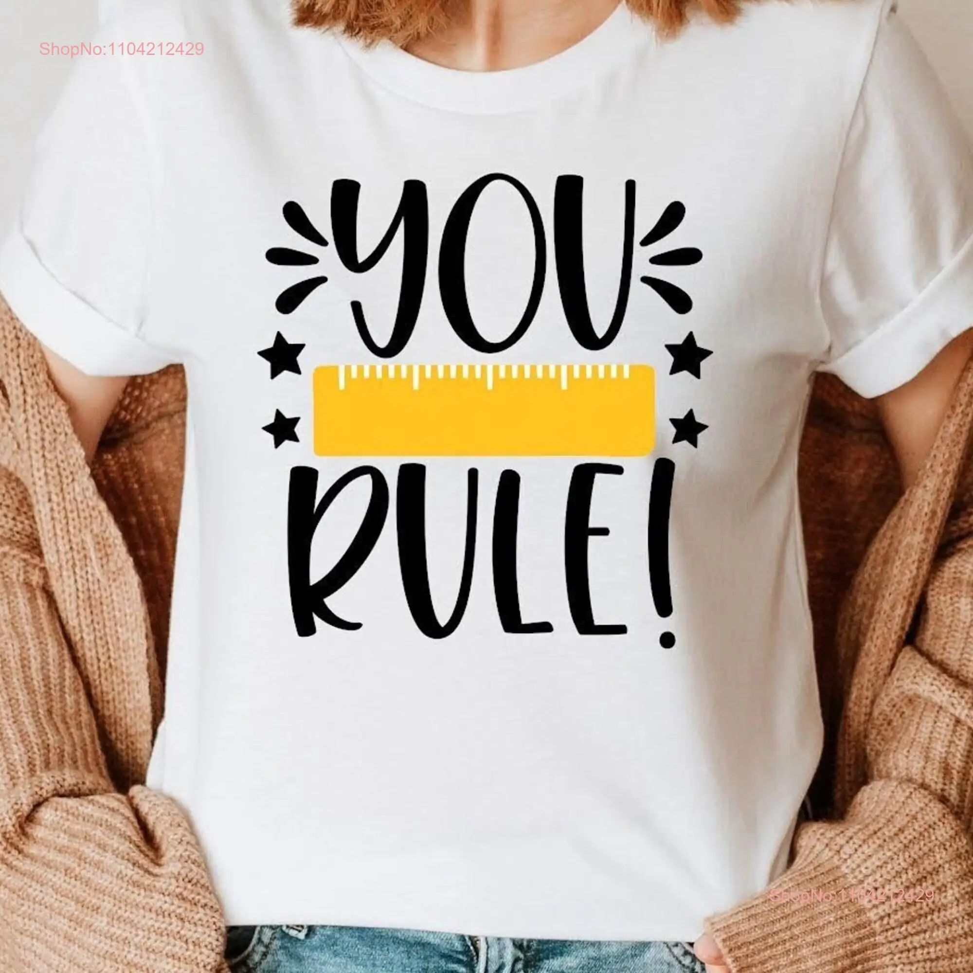 You Rule Math Teacher T Shirt Funny Teachers shirts long or short sleeves